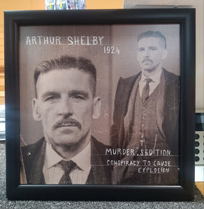 Peaky Blinders Arthur Shelby Framed Photo.
