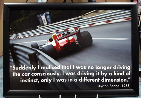 Ayrton Senna Framed Quote Photo .