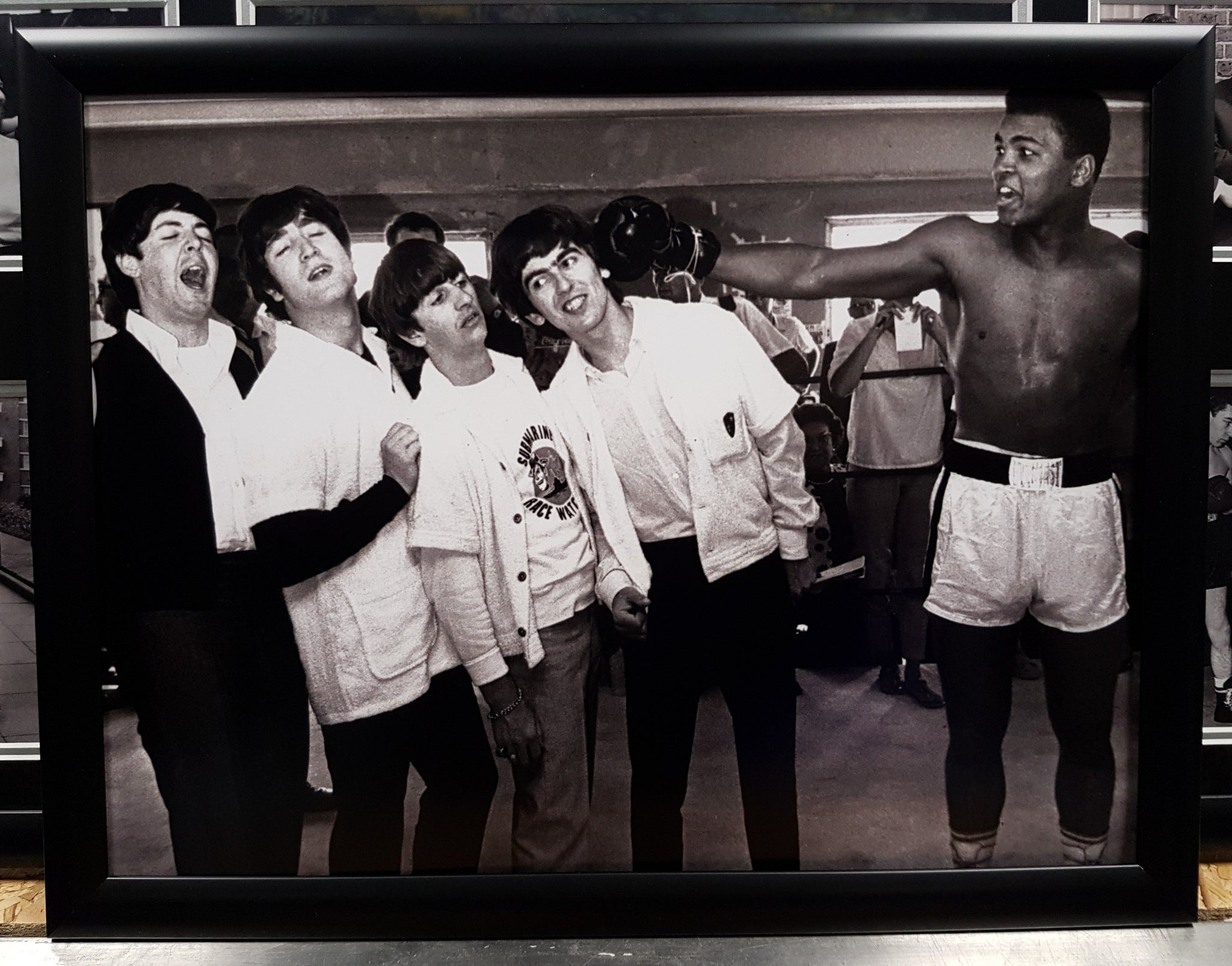 Muhammad Ali and Beatles Framed 16x12 Photo.